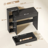 Wooden Desk 100cm Wide With 1 Drawer And 3 Shelves - Velmora
