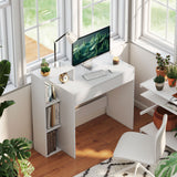 Wooden Desk 100cm Wide With 1 Drawer And 3 Shelves - Velmora