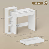 Wooden Desk 100cm Wide With 1 Drawer And 3 Shelves - Velmora
