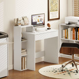 Wooden Desk 100cm Wide With 1 Drawer And 3 Shelves - Velmora