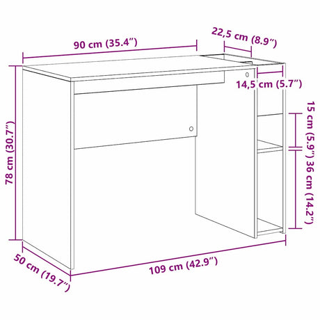 Wooden Desk 109cm Wide for Home And Office - Vantage Home