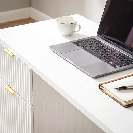 Wooden Desk 120cm Wide for Home And Office With 1 Door 1 Drawer - Velmora