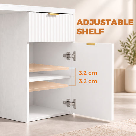 Wooden Desk 120cm Wide for Home And Office With 1 Door 1 Drawer - Velmora