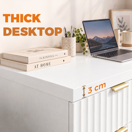 Wooden Desk 120cm Wide for Home And Office With 1 Door 1 Drawer - Velmora