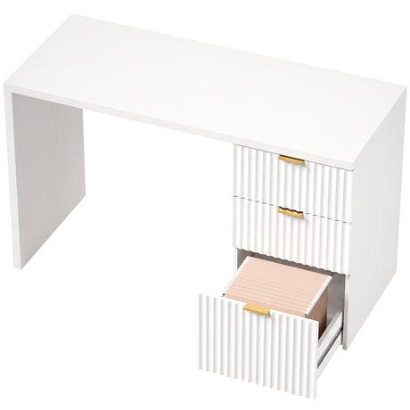 Wooden Desk 120cm Wide for Home And Office With 3 Drawers - Velmora