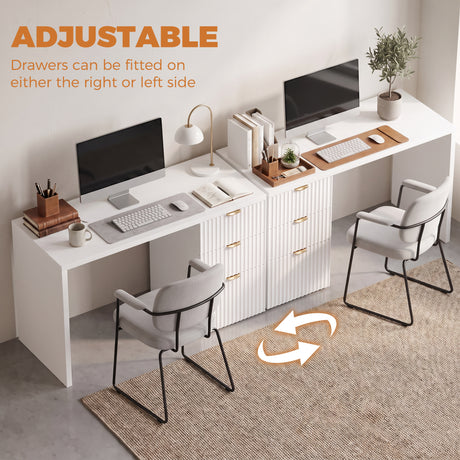 Wooden Desk 120cm Wide for Home And Office With 3 Drawers - Velmora