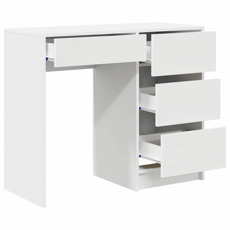 Wooden Desk 90cm Wide With 4 Drawers - Vantage Home