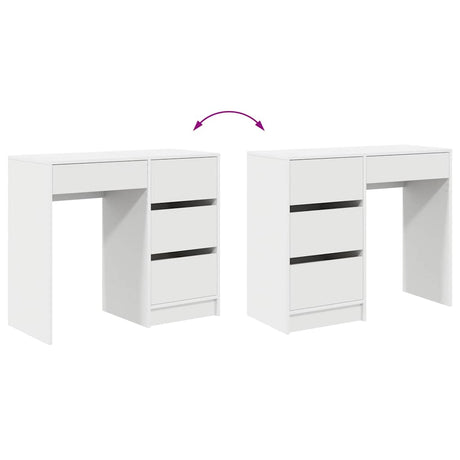 Wooden Desk 90cm Wide With 4 Drawers - Vantage Home