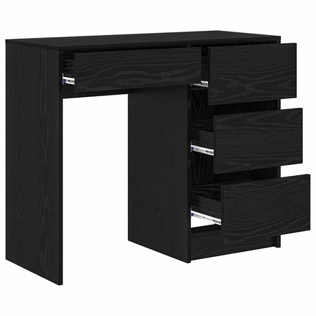 Wooden Desk 90cm Wide With 4 Drawers - Vantage Home