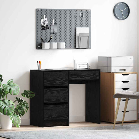 Wooden Desk 90cm Wide With 4 Drawers - Vantage Home