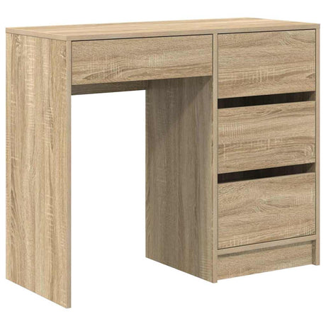 Wooden Desk 90cm Wide With 4 Drawers - Vantage Home