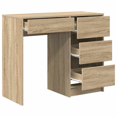 Wooden Desk 90cm Wide With 4 Drawers - Vantage Home