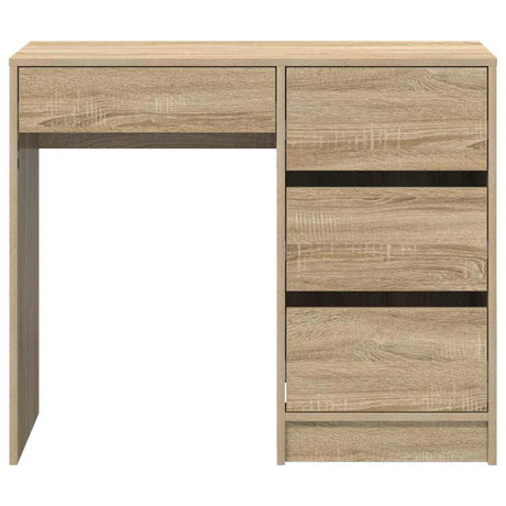 Wooden Desk 90cm Wide With 4 Drawers - Vantage Home