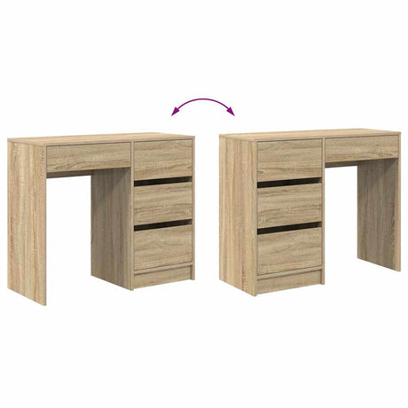 Wooden Desk 90cm Wide With 4 Drawers - Vantage Home