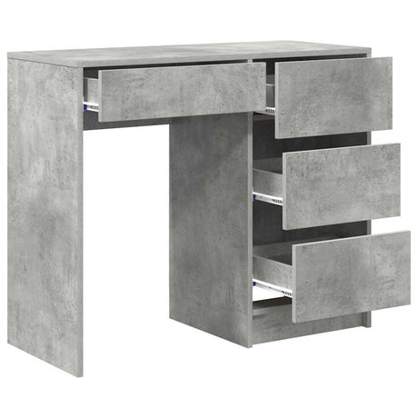 Wooden Desk 90cm Wide With 4 Drawers - Vantage Home