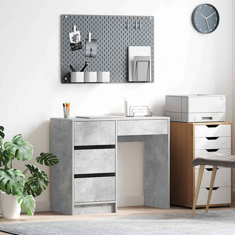 Wooden Desk 90cm Wide With 4 Drawers - Vantage Home