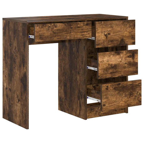 Wooden Desk 90cm Wide With 4 Drawers - Vantage Home