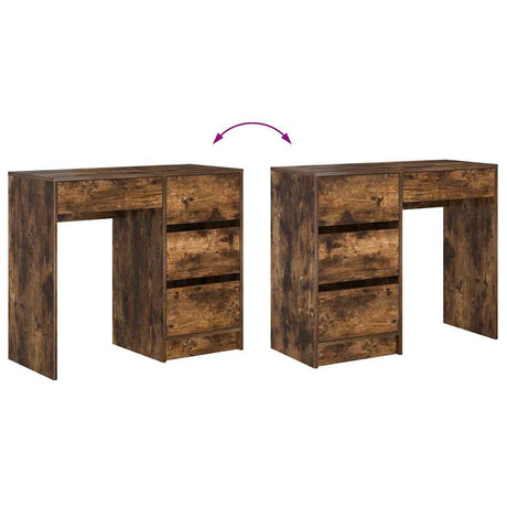Wooden Desk 90cm Wide With 4 Drawers - Vantage Home