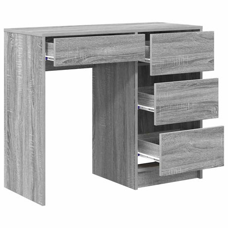 Wooden Desk 90cm Wide With 4 Drawers - Vantage Home