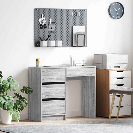 Wooden Desk 90cm Wide With 4 Drawers - Vantage Home