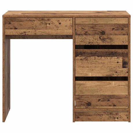 Wooden Desk 90cm Wide With 4 Drawers - Vantage Home