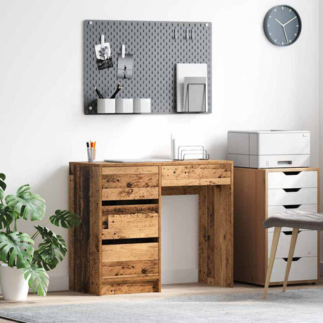 Wooden Desk 90cm Wide With 4 Drawers - Vantage Home