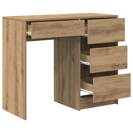 Wooden Desk 90cm Wide With 4 Drawers - Vantage Home