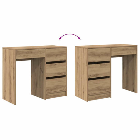Wooden Desk 90cm Wide With 4 Drawers - Vantage Home