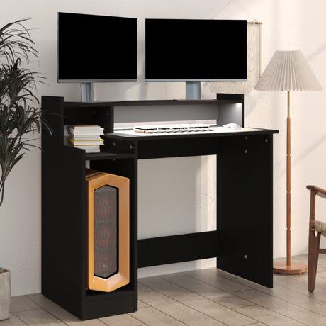 Wooden Desk 97cm Wide for Home And Office With LED Lights - Vantage Home