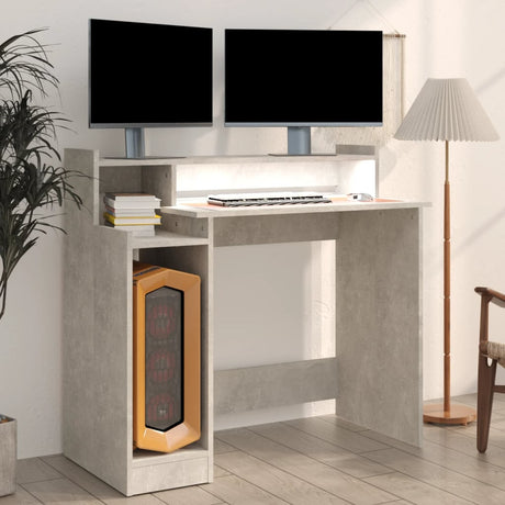 Wooden Desk 97cm Wide for Home And Office With LED Lights - Vantage Home