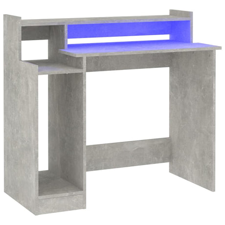 Wooden Desk 97cm Wide for Home And Office With LED Lights - Vantage Home
