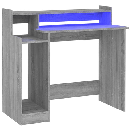 Wooden Desk 97cm Wide for Home And Office With LED Lights - Vantage Home