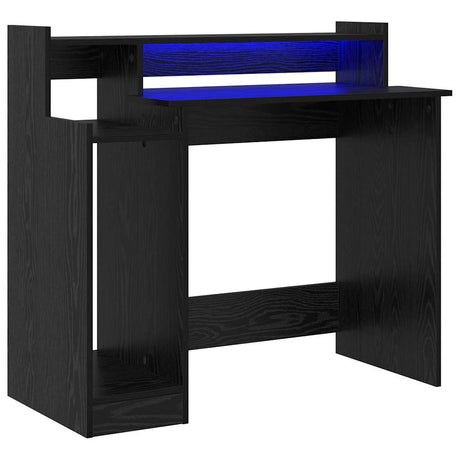 Wooden Desk 97cm Wide for Home And Office With LED Lights - Vantage Home