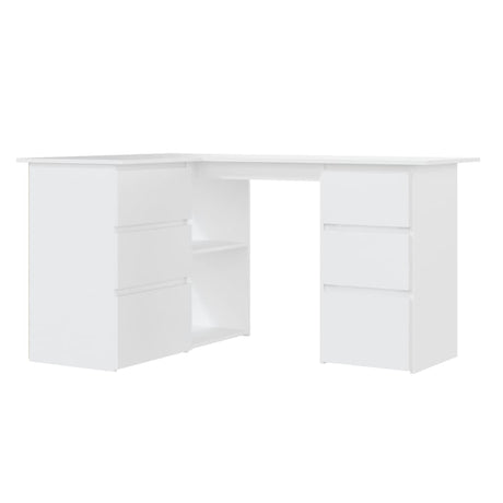 Wooden Desk Corner for Home And Office With 2 Doors And 4 Drawers - Vantage Home