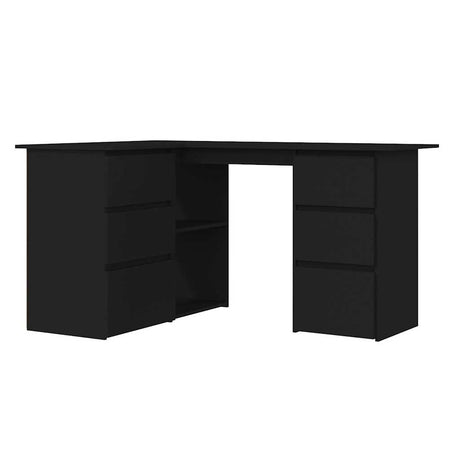 Wooden Desk Corner for Home And Office With 2 Doors And 4 Drawers - Vantage Home