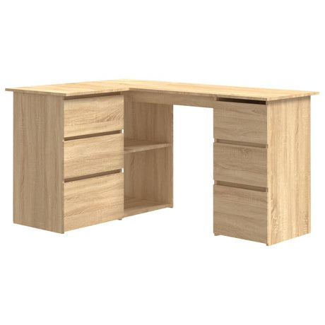 Wooden Desk Corner for Home And Office With 2 Doors And 4 Drawers - Vantage Home