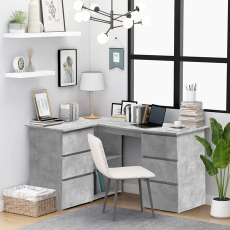 Wooden Desk Corner for Home And Office With 2 Doors And 4 Drawers - Vantage Home