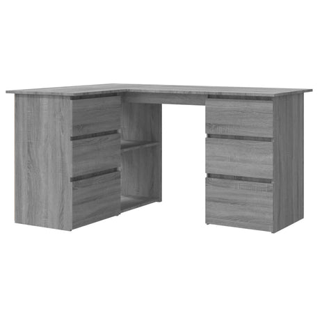 Wooden Desk Corner for Home And Office With 2 Doors And 4 Drawers - Vantage Home