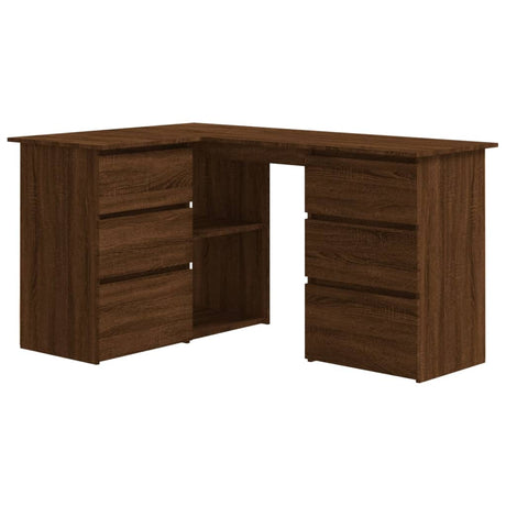 Wooden Desk Corner for Home And Office With 2 Doors And 4 Drawers - Vantage Home