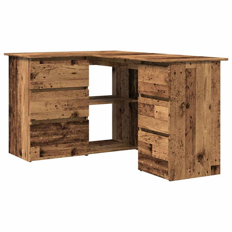 Wooden Desk Corner for Home And Office With 2 Doors And 4 Drawers - Vantage Home