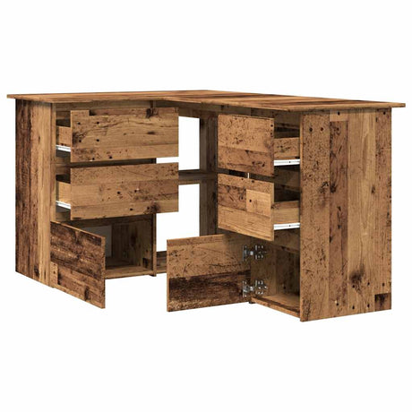 Wooden Desk Corner for Home And Office With 2 Doors And 4 Drawers - Vantage Home
