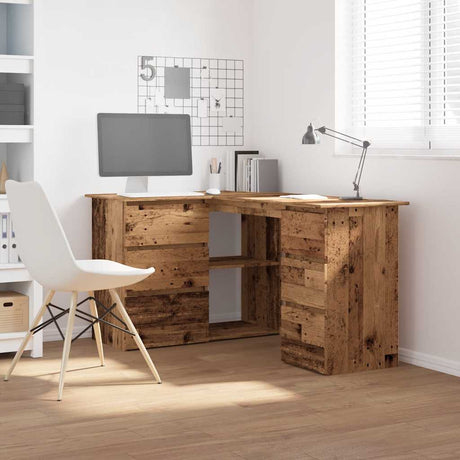 Wooden Desk Corner for Home And Office With 2 Doors And 4 Drawers - Vantage Home