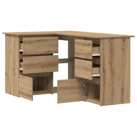 Wooden Desk Corner for Home And Office With 2 Doors And 4 Drawers - Vantage Home