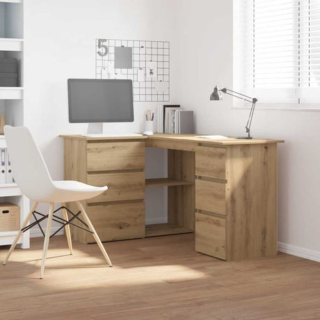 Wooden Desk Corner for Home And Office With 2 Doors And 4 Drawers - Vantage Home