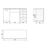 Wooden Desk for Home And Office With 1 Door 4 Drawers - Liberty