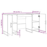 Wooden Desk for Home And Office With Black Handles - Vantage Home