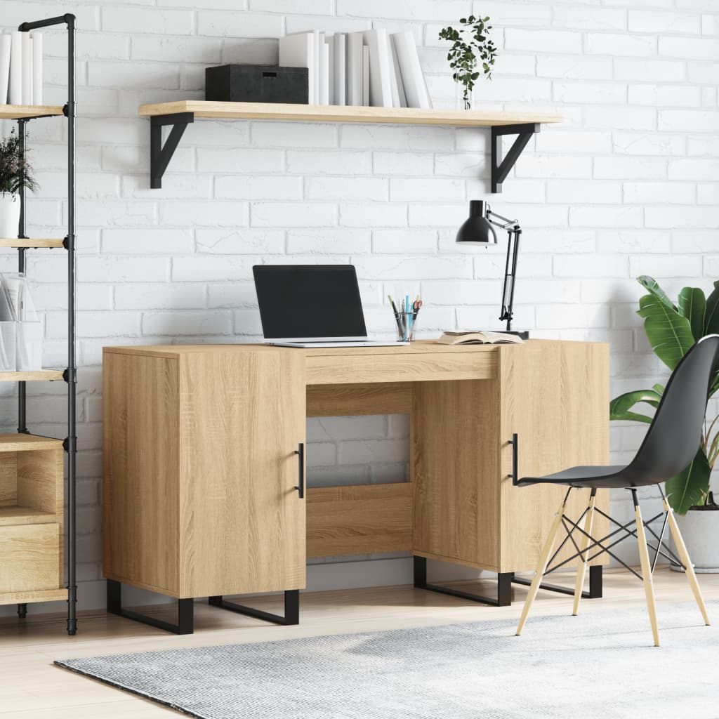 Wooden Desk for Home And Office With Black Handles - Vantage Home
