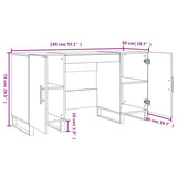 Wooden Desk for Home And Office With Black Handles - Vantage Home