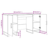 Wooden Desk for Home And Office With Black Handles - Vantage Home