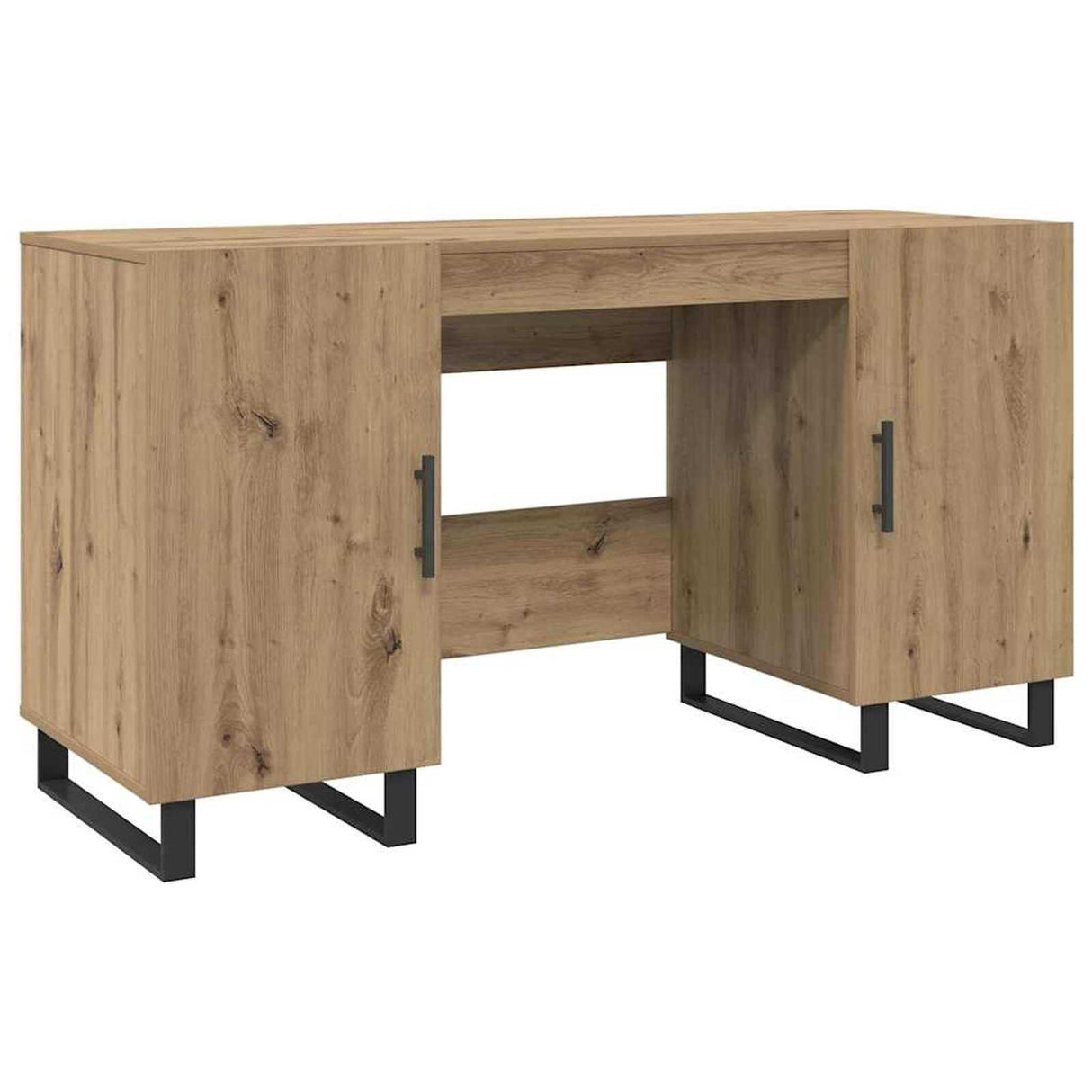 Wooden Desk for Home And Office With Black Handles - Vantage Home
